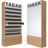 Шкаф для табачных упаковок восемь уровней полок с рулонными шторками с подтоварной тумбой