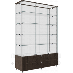 Витрины с стеклянной крышей на тумбе для хранения товаров Везер +