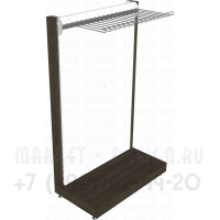 Торговый стеллаж односторонний с крючками для штор
