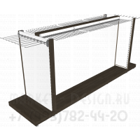 Торговый стеллаж для демонстрации штор на крючках
