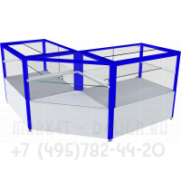 Угловые прилавки со стеклянной полкой