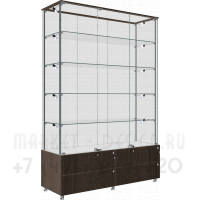 Витрина со стеклянном верхом и накопительной тумбой