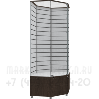 Витрина угловая со стеклянном верхом экономпанель для торговли