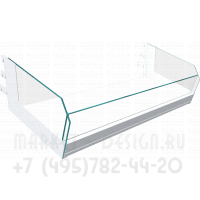 Полка со стеклянным ограничителем для стеллажа