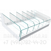 Стеклянная полка с перегородками