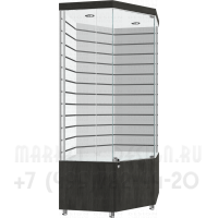 Стеклянная витрина внутренний угол  экономпанель с подтоварной тумбой