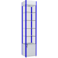 Витрина торговая с пятью стеклянными полками и подтоварной тумбой